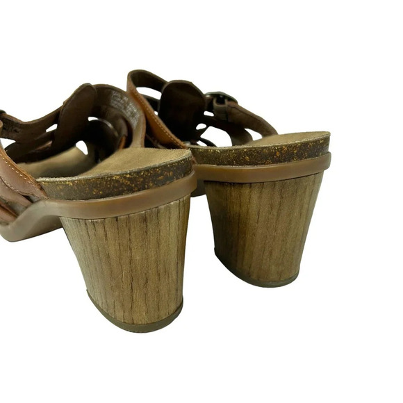 Dansko Dina Cognac Tan Leather Strappy Block Heel Sandals Size 41 US 10.5-11 - Picture 5 of 7